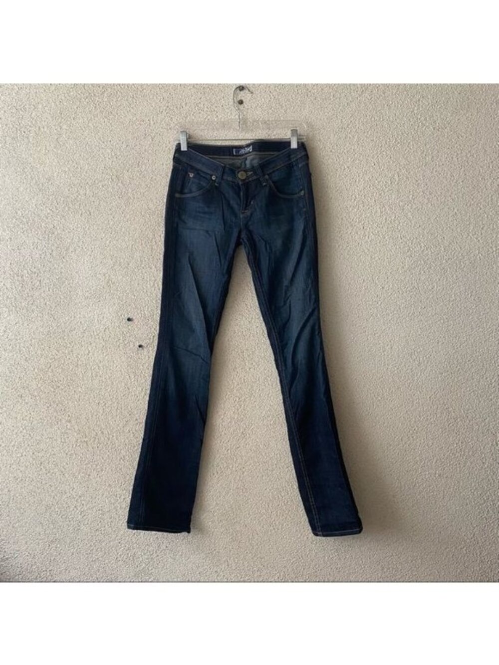 Hudson Womens Jeans Blue Straight Leg Dark Wash Solid Denim Pants Size 25